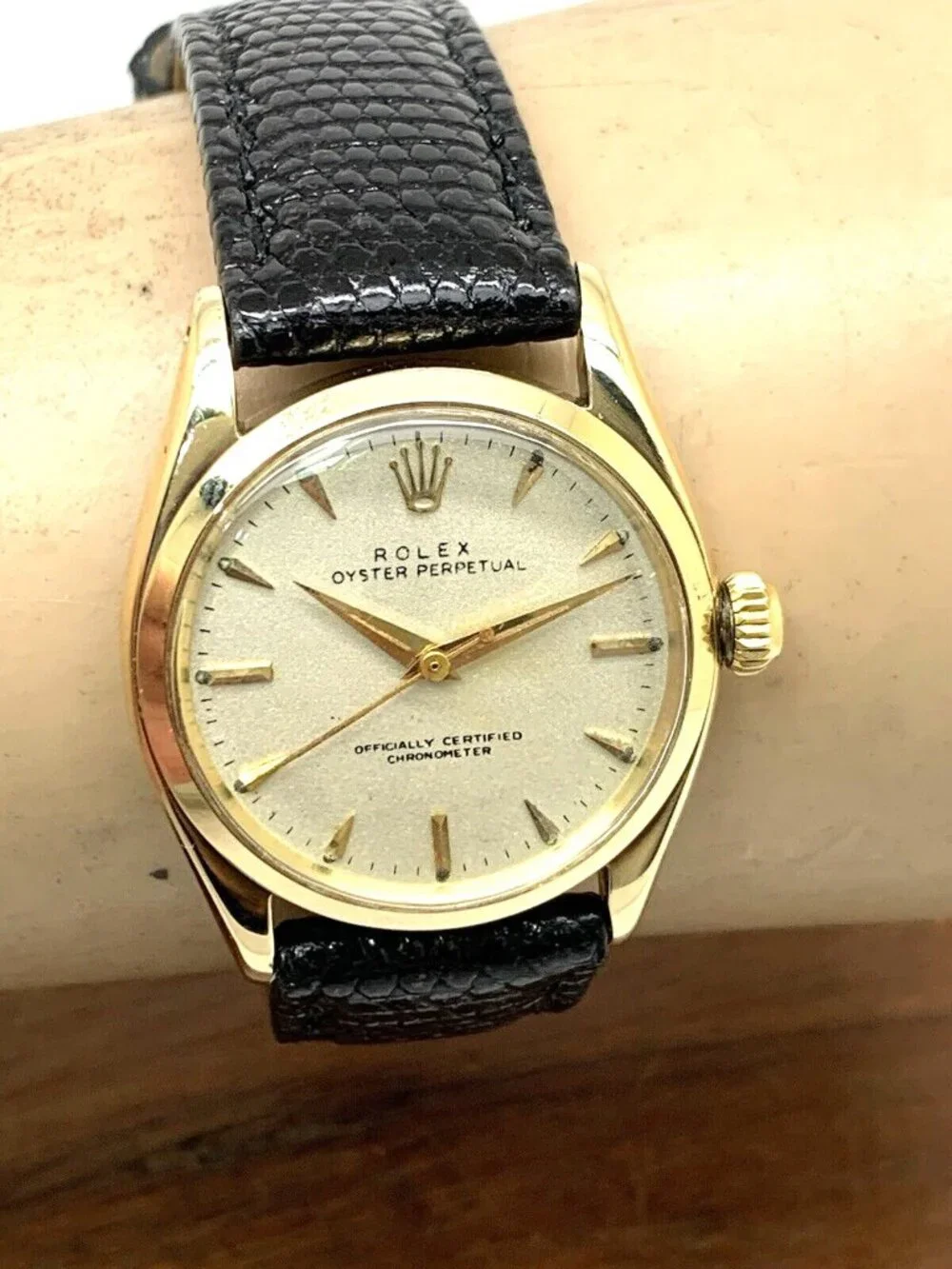 Rolex Oyster Perpetual Women's Watch 6548 Swiss Automatic 14k Gold Case 30mm